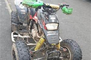 The quad bike was seized in Horsebridge Road, Grange Park at the weekend after complaints about the rider driving in a "dangerous and anti social manner". Pic: Lancashire Police