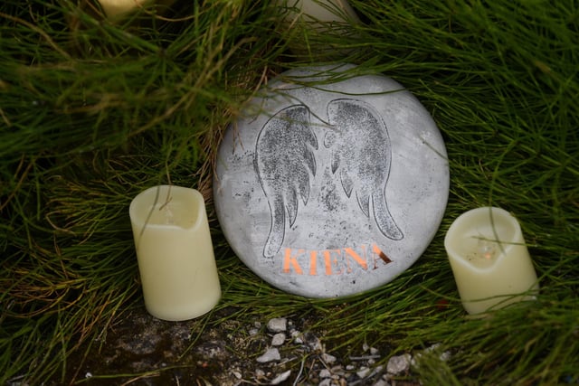 Candles lit in memory of Kiena Dawes