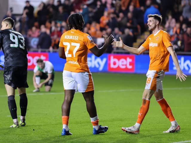 Kylian Kouassi came off the bench to score a hat-trick in Blackpool's victory over Liverpool U21s (Photographer Alex Dodd/CameraSport)