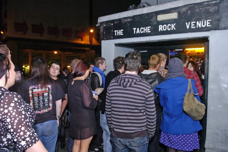 Queuing to get in for the final night of the rock venue as it was in 2011