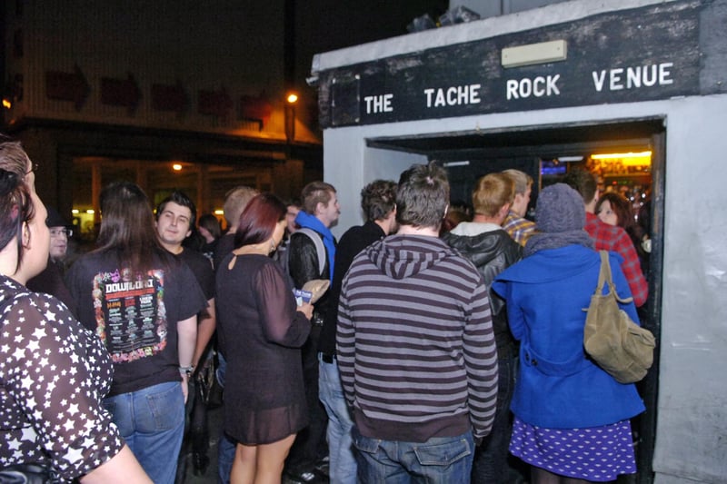 Queuing to get in for the final night of the rock venue as it was in 2011