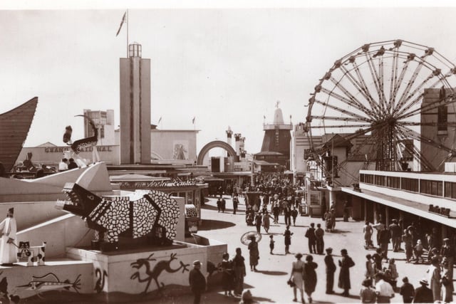 This was the Pleasure Beach at its peak soon after the Second World War. Noah is on the left with his stylised animals entering the ark, and the Art Deco feel is unmistakable