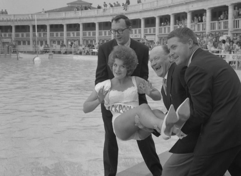 Morecambe and Wise at South Shore Outdoor Baths in Blackpool in 1963