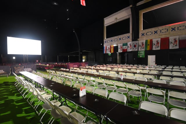 Inside the Winter World Cup Fan Zone at the Winter Gardens in Blackpool