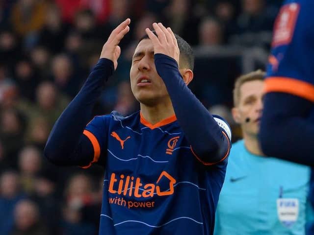 Ian Poveda wasted a golden opportunity to level when Blackpool were only one down