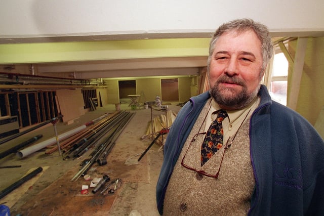 Headteacher of Revoe Primary School Bill Horsley in the school basement, 1997