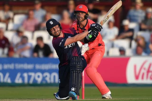Lancashire captain Dane Vilas can only look on as Josh Cobb powers Northamptonshire to victory on Friday