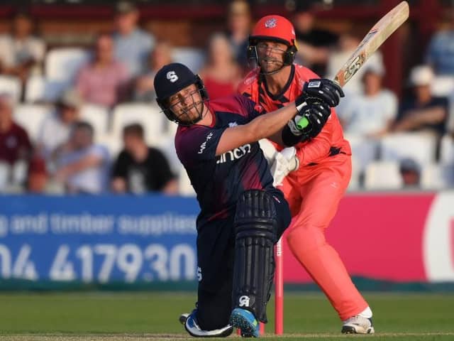 Lancashire captain Dane Vilas can only look on as Josh Cobb powers Northamptonshire to victory on Friday