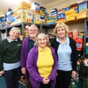 Linda Nulty (front) pictured at Fylde Foodbank in Kirkham with volunteers Elaine Gladstone, Richard Nulty and Marian Salthouse.