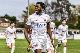 Mo Faal scored both goals as AFC Fylde won at Peterborough Sports Picture: Steve McLellan