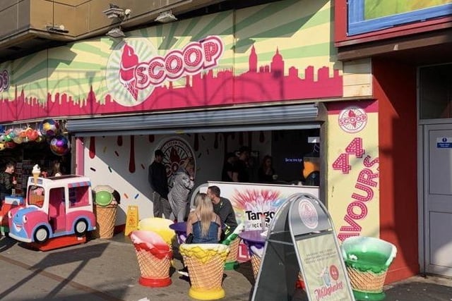 Located on Central Promenade in Blackpool, Scoop Ice Cream Parlour offers more than 44 favours, and features a seating area for anyone wanting to rest their feet while tucking into a treat.