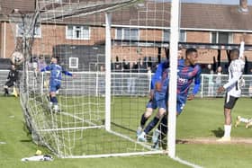 ​Joe Rowley opens the scoring for Fylde but Spennymoor had the last laugh   Picture: STEVE MCLELLAN