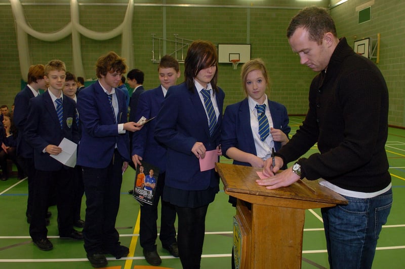 Blackpool FC captain Charlie Adam was at Hodgson High School to officially open  their new sports hall