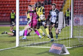Harry Davis' header finds the net in AFC Fylde's draw at Gateshead Picture: AFC Fylde
