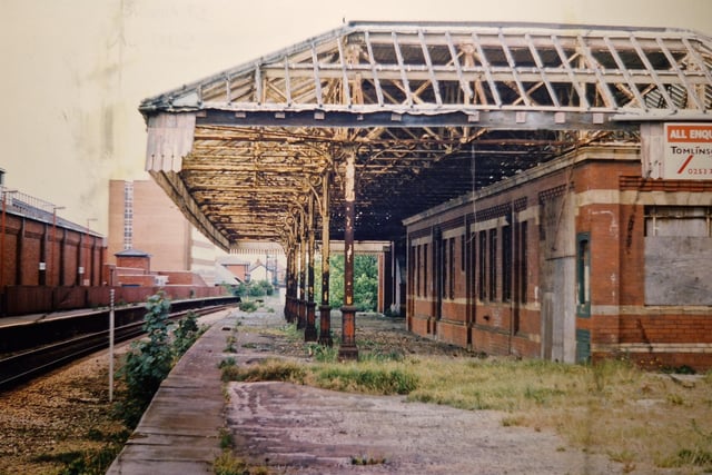 This sorrowful sight is the station just before it was demolished in December 1993
