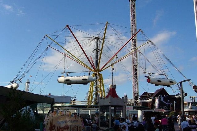 The Flying Machines ride is known to be the oldest attraction at Blackpool Pleasure Beach. Despite this it remains a big draw.,
