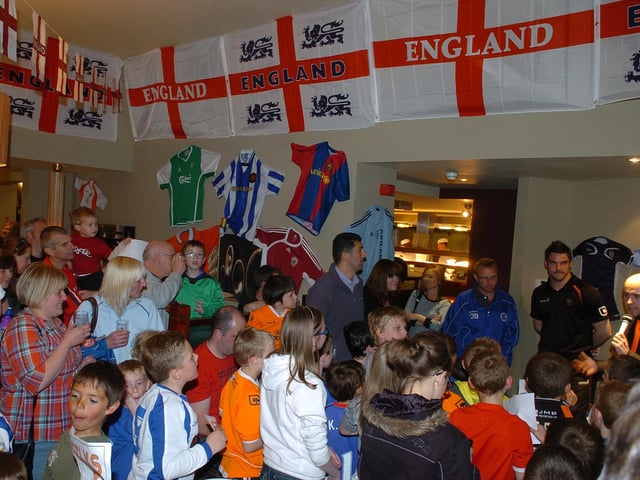 Blackpool FC goalkeeper Matt Gilks was at the Red Lion pub in Bispham to lend his support to their campaign to raise funds for BJFF, 2010