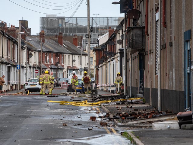 Aftermath of a fire at the Central Club on Kent Road in Blackpool