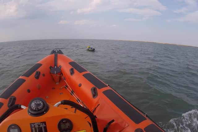 Volunteers were called after two people on an inflatable kayak got into difficulty (Credit: RNLI Blackpool)