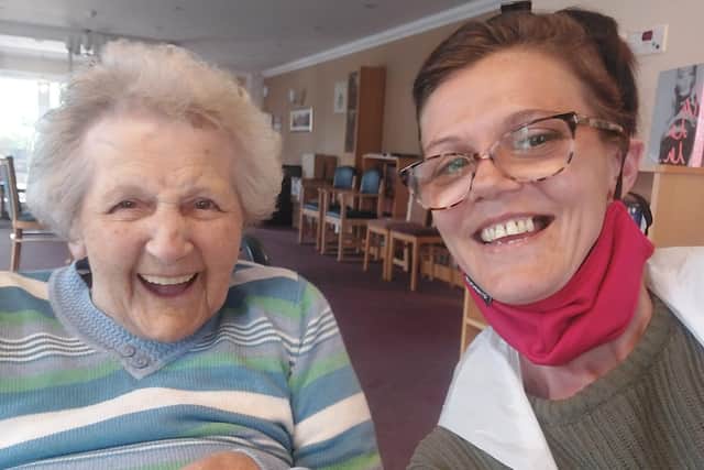 Natalie Paffett, pictured  with her late grandma Betty Chesworth,  is taking part in the Blackpool Memory Walk to raise money for the Alzheimer's Society
