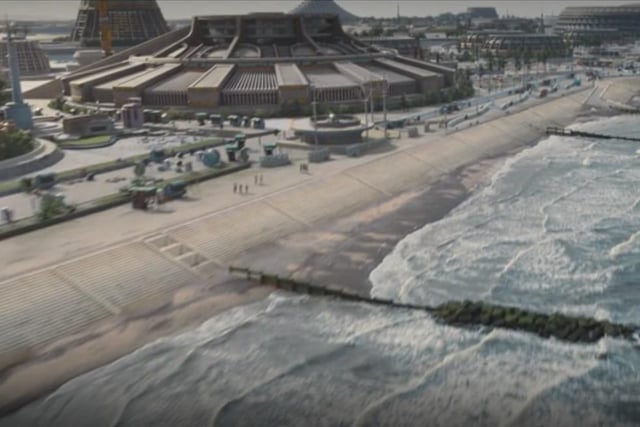 The intergalactic action was filmed on Cleveleys beach in May 2021