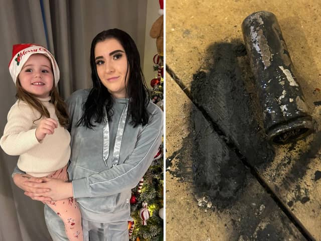 Kirsten and her daughter Summer and the remains of Kirsten's vape