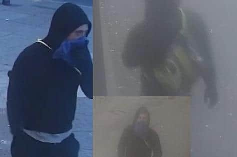 Do you know this man? Police want to trace him after a robbery at a Greggs bakery in Blackpool.