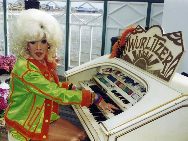 Paul O'Grady in his days as Lily Savage at the Wurlitzer on North Pier in 1996