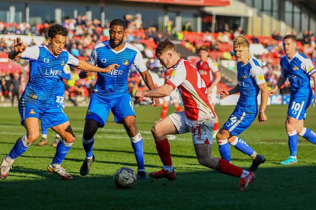Fleetwood Town forward Cian Hayes against Doncaster Rovers.