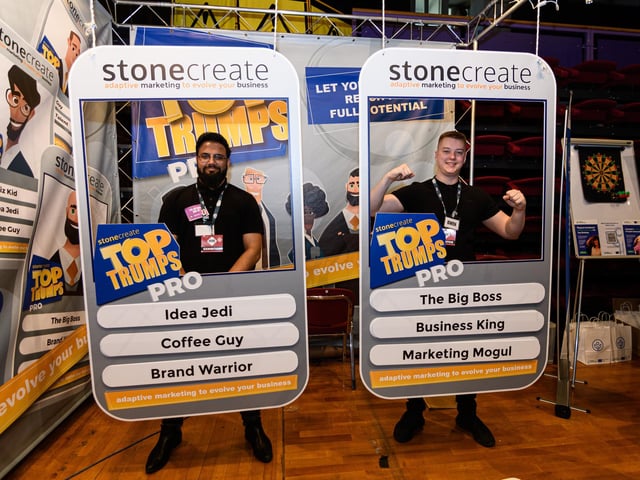 Sal Vahed and  Owen Green from StoneCreate at Lancashire Business Expo 2022. Photo: Kelvin Stuttard