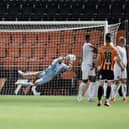 Match action from Fylde's game at Barnet (photo: Steve McLellan)