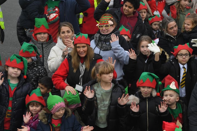 Despite the crowd, there are no issues with elf and safety here! It's the annual elf run at Chaucer Primary School in Fleetwood. Photo: Neil Cross