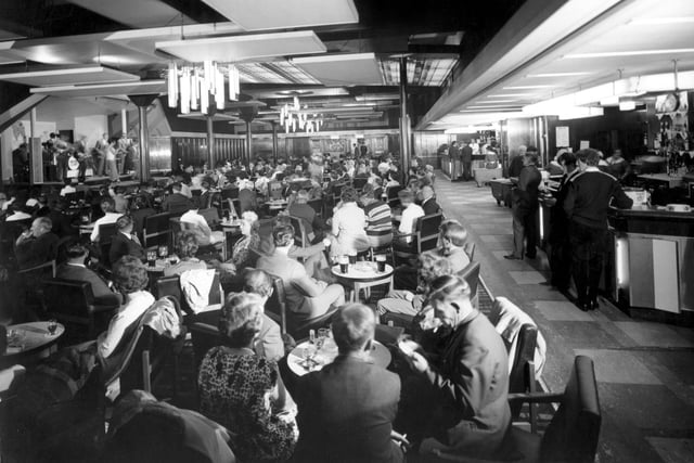 The Ocean Room in Blackpool Tower in the mid 1960s. Visitors enjoying a drink while being entertained by the Maori Castaways