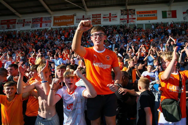 Blackpool fans enjoyed a dramatic victory over Wigan Athletic.