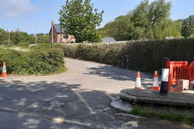 The disputed junction between Division Lane and Midgeland Road