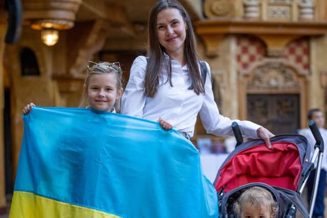 Olena Datsenko and family, Homes for Ukraine event, Blackpool