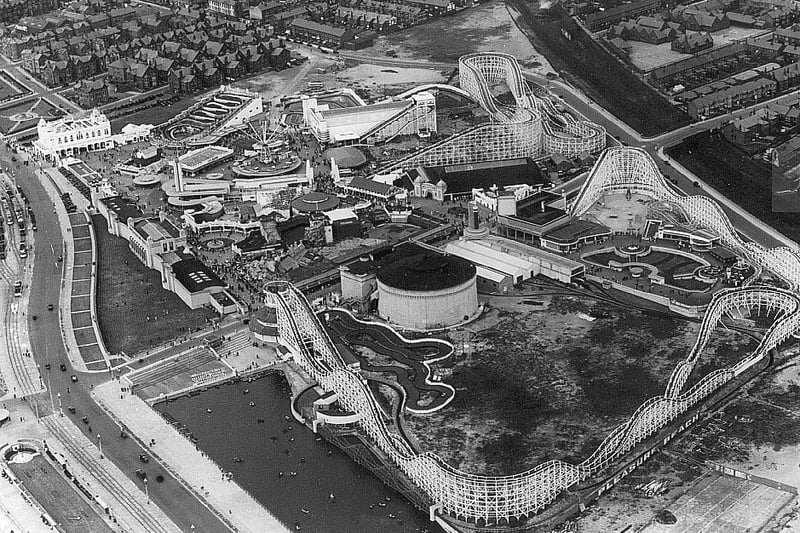 A super aerial photo of the Pleasure Beach in 1923. The Big Dipper and the Grand National are clearly defined. The idea for the Big Dipper came from John Miller and Harry Baker from Chicago who made made great advances into roller coaster technology in 1914