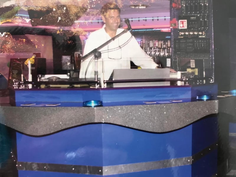 Steve Lynton, whose stage name was Steve Martell, in the DJ box ready for another night