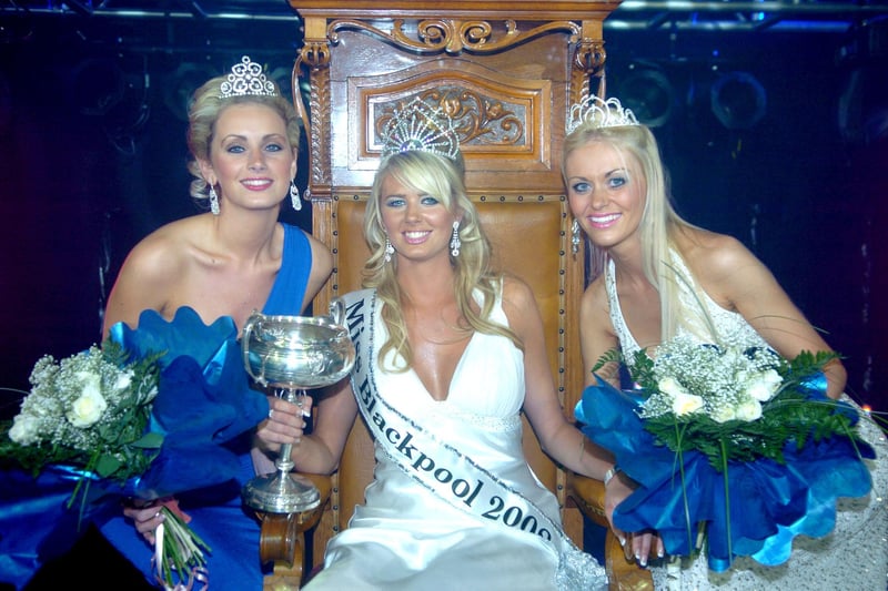 Miss Blackpool Finals 2008 - Joanne Ballard (3rd place), winner Nicola Cowell and Joanne Walker (2nd place)