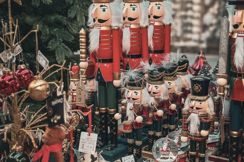 A selection of traditional decorations are on sale, along with more whimsical and modern themes