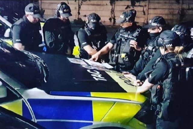 Police raid.
