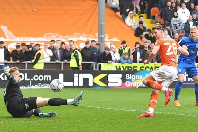 Beesley scored twice on his first Blackpool start on Monday