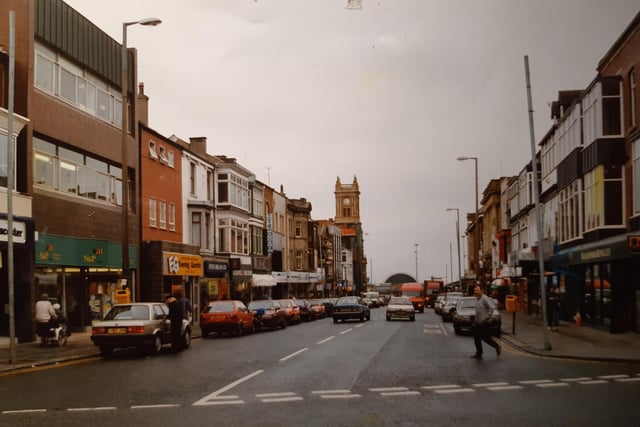 Clifton Street in February 1993. Cheltenham and Gloucester, Bradford and Bingley and The Evening Gazette's office, 1993