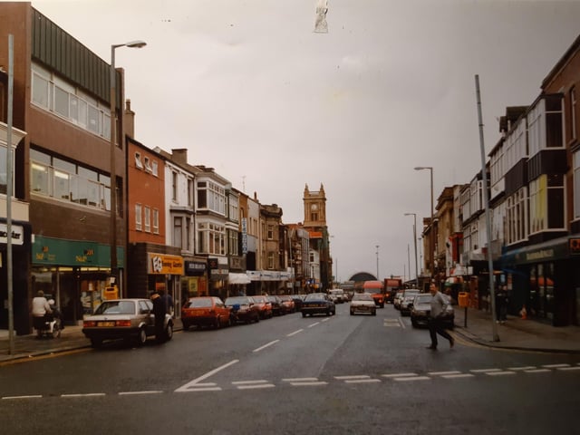 Clifton Street in February 1993. Cheltenham and Gloucester, Bradford and Bingley and The Evening Gazette's office, 1993