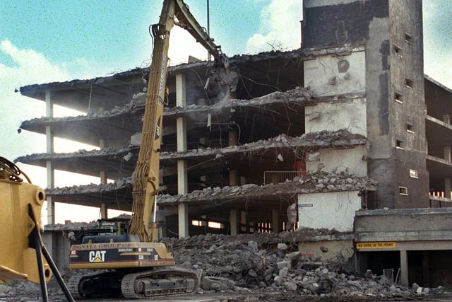 Demolition work at Central Car Park in 1998