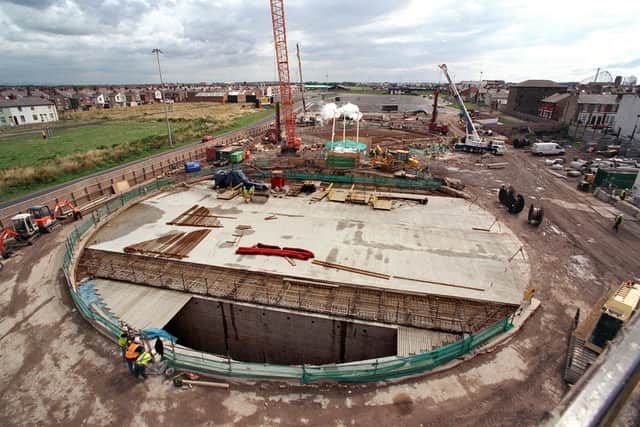 The construction of the huge floodwater tanks at Bloomfield Road in 1999