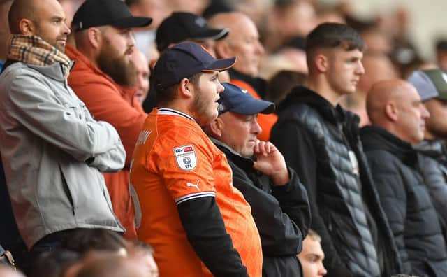 Blackpool fans watch on as their side suffers their third defeat on the bounce