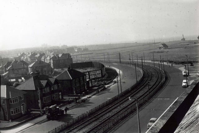 This was the view from the roof of the Odeon Cinema, Cleveleys looking back towards Blackpool from the Crescent along Fleetwood Road and Kelso Avenue