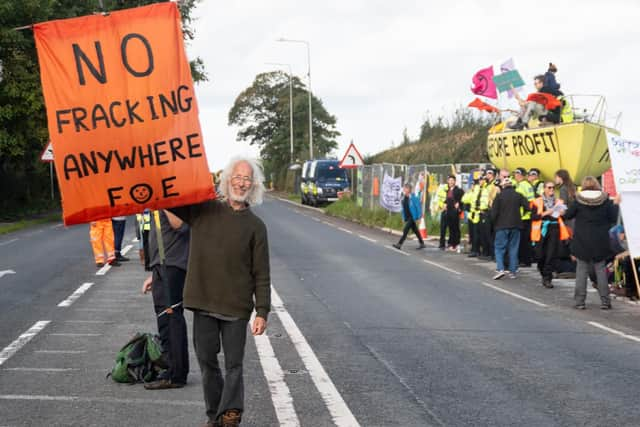 Protesters at Preston New Road