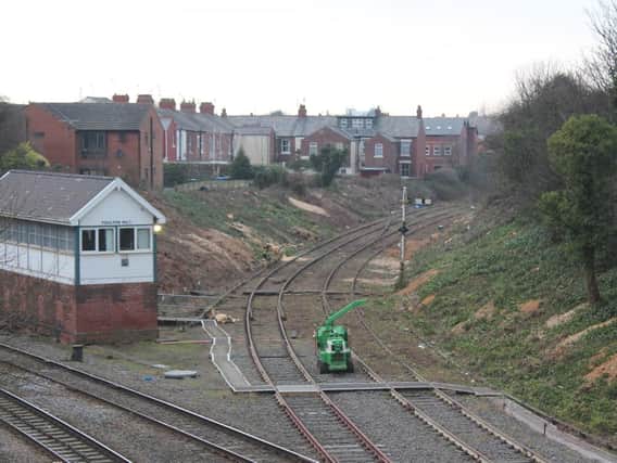 A new platform could be built on the curve at Poulton station